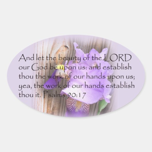 Psalm 90:17 KJV Bijbelvers Ovale Sticker (Voorkant)