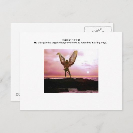 Psalm 91:11...engelwarriërs briefkaart (Voorkant / Achterkant)