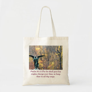 Psalm 91:11 hoek in najaarszak van bossen tote bag