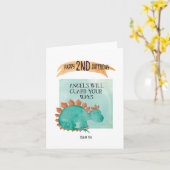 Psalm 91:11 Kinderen Dinosaurus Verjaardag Kaart (Gele Bloem)