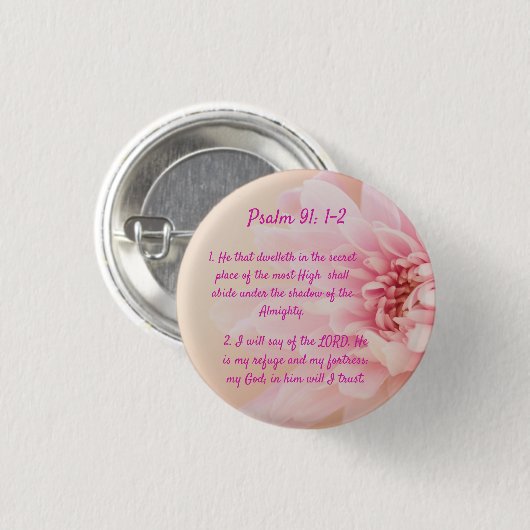 psalm 91:1-2 ronde button 3,2 cm (Voorkant /achterkant)