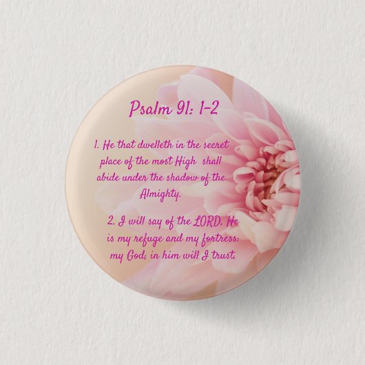 psalm 91:1-2 ronde button 3,2 cm (Voorkant)