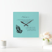 psalm 91:1-2 vierkante klok (Huis)