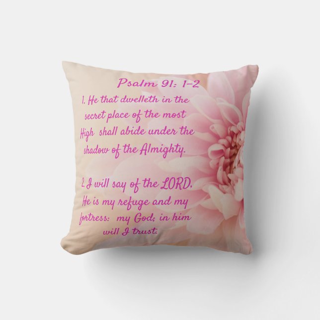 Psalm 91:1-2-werpkussens kussen (Voorkant)