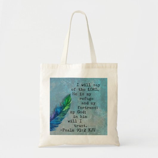 Psalm 91:2 Bijbelvers Tote Bag (Voorkant)