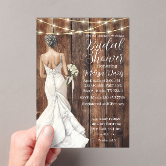 Psalm 91:2 Bridal Shower Invitation Acryl Uitnodigingen