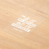 Psalm 91:2 Mijn schuilplaats en mijn vesting Chris Acryl Uitnodigingen (Laagn)