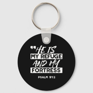 Psalm 91:2 – Mijn Toevlucht en Mijn Bolwerk Christ Sleutelhanger