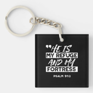 Psalm 91:2 – Mijn Toevlucht en Mijn Bolwerk Christ Sleutelhanger