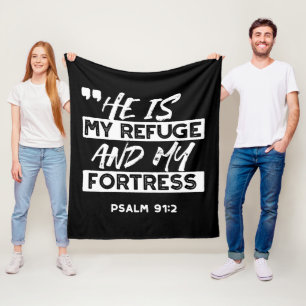 Psalm 91:2 – Mijn Toevlucht en Mijn Vesting Christ Fleece Deken