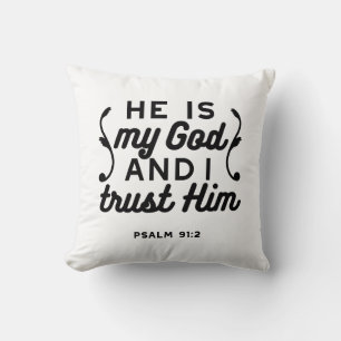 Psalm 91:2 – Vertrouw op God Christelijke Bijbelte Kussen