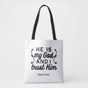 Psalm 91:2 – Vertrouw op God Christelijke Bijbelve Draagtas