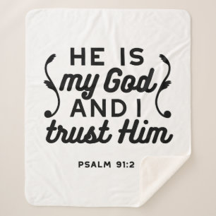 Psalm 91:2 – Vertrouw op God Christelijke Bijbelve Sherpa Deken