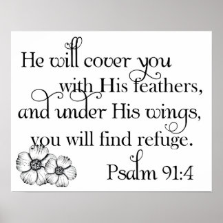 Psalm 91:4 afdrukken poster