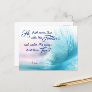 Psalm 91:4 Briefkaart - King James Version