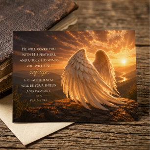 Psalm 91:4 Christelijke Aanmoediging Briefkaart