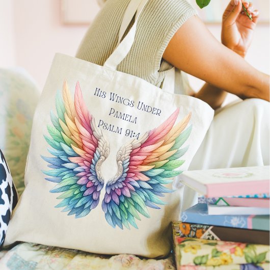 Psalm 91:4 Christian Tote Bag