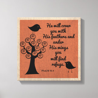 Psalm 91:4 Gewikkeld Canvas