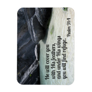 Psalm 91:4 Hij zal je bedekken met zijn veren Magneet