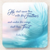 Psalm 91:4 King James Hard Plastic Onderzetters (Voorkant)