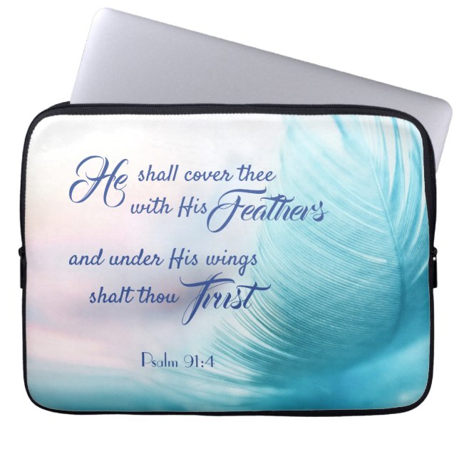 Psalm 91:4 King James Laptop Sleeve (Voorkant)