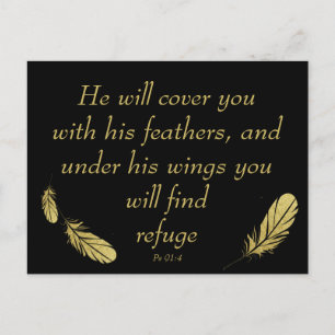 Psalm 91:4 Wings Gods beschermings Bijbelscriptie  Briefkaart