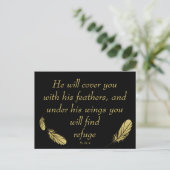 Psalm 91:4 Wings Gods beschermings Bijbelscriptie Briefkaart (Staand voorkant)