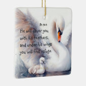 Psalm 91:4 Wings Gods beschermings Bijbelscriptie Keramisch Ornament (Rechts)