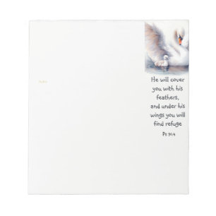Psalm 91:4 Wings Gods beschermings Bijbelscriptie Notitieblok
