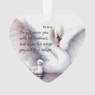 Psalm 91:4 Wings Gods beschermings Bijbelscriptie Ornament