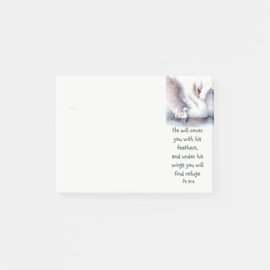 Psalm 91:4 Wings Gods beschermings Bijbelscriptie Post-it® Notes (Voorkant)