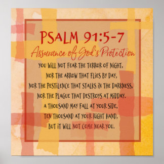 PSALM 91:5-7 Manuscript Poster