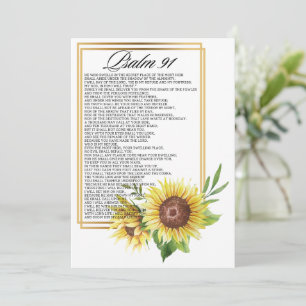 Psalm 91 Aquarel Zonnebloem Frame Schriftuur Feestdagenkaart