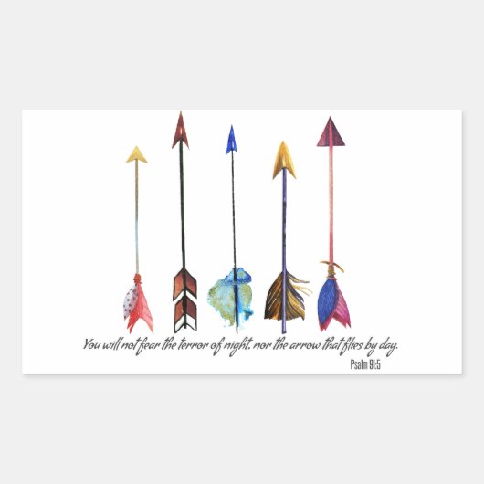 Psalm 91 Arrow Rechthoekige Sticker (Voorkant)