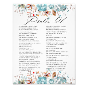 Psalm 91 Bijbel Schrift Bloemen Foto Afdruk