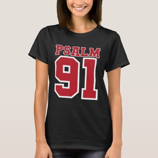 Psalm 91 Bijbel Verse Christelijk Mijn schuilplaat T-shirt (Voorkant)