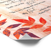 Psalm 91 Bijbel - Verse-scripts - najaar bladeren Poster (Hoek)