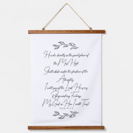 Psalm 91 Bijbelkunst met Christelijke botanische b Hangend Wandkleed