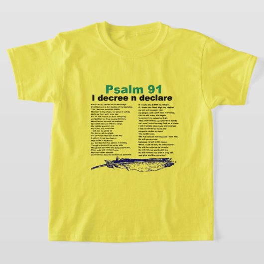 Psalm 91 Bijbelscripts Meisjes Christelijk T-shirt (Laagn)
