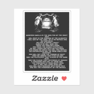 psalm 91 Bijbelse quote engelen Religieuze kunst Sticker