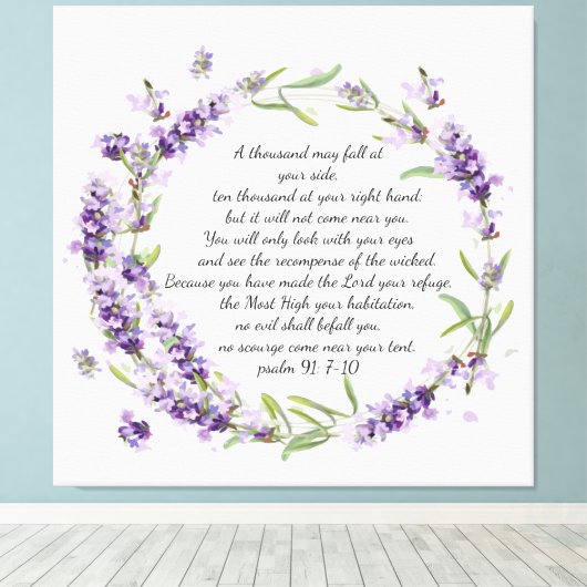 Psalm 91 canvasafdruk canvas afdruk (Insitu (Houten vloer))