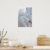 Psalm 91, Christelijk poster met een rode vogel (Keuken)