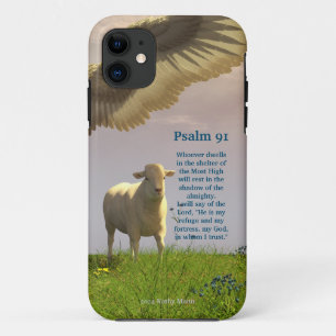 Psalm 91 en een Schaap onder Zijn Vleugels iPhone 11 Hoesje