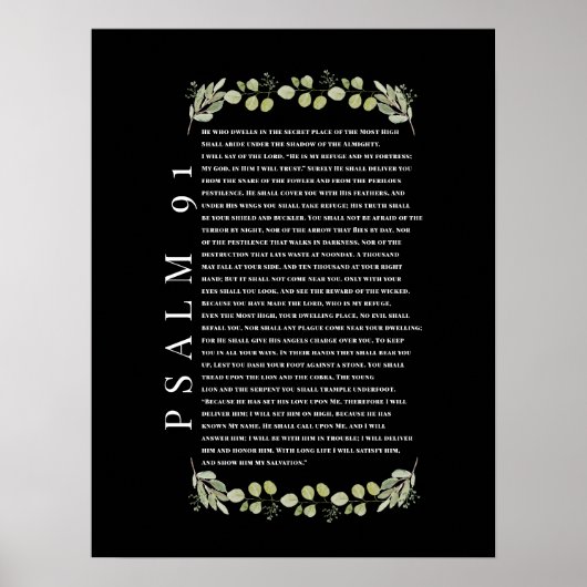 Psalm 91 Eucalyptus Leaves Bible Verses Poster (Voorkant)