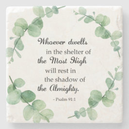 psalm 91 eucalyptus met Christelijk geloof Stenen Onderzetter