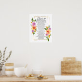 Psalm 91 Floral Geometrisch Lijst Poster (Keuken)