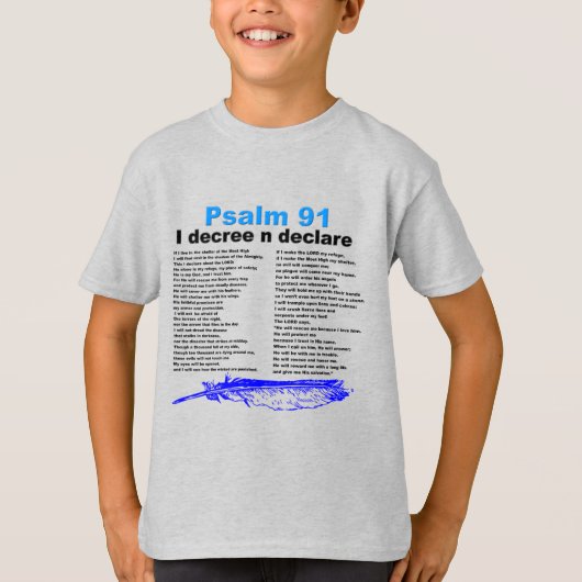 Psalm 91 Garçons Christian Raglan Tshirt (Devant)