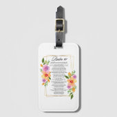 Psalm 91 Geometrisch Lijst Bloemen Bagagelabel (Voorkant (verticaal))