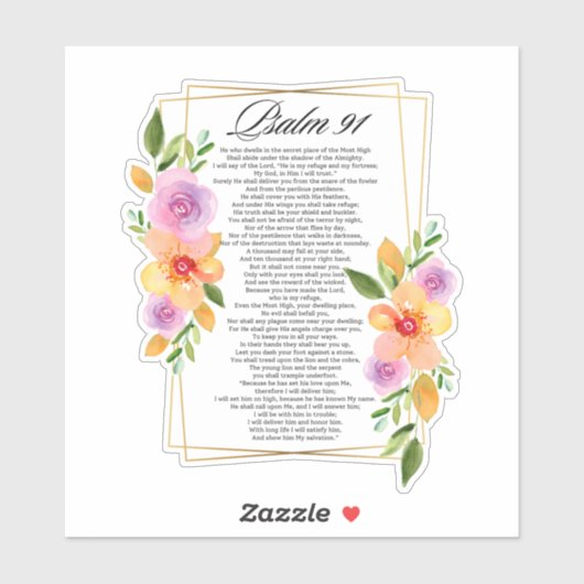 Psalm 91 Geometrisch Lijst Bloemen Sticker (Vel)