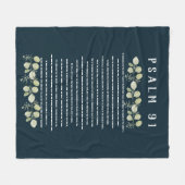 Psalm 91 Green Eucalyptus Leaves Scripture Verse Fleece Deken (Voorkant (Horizontaal))